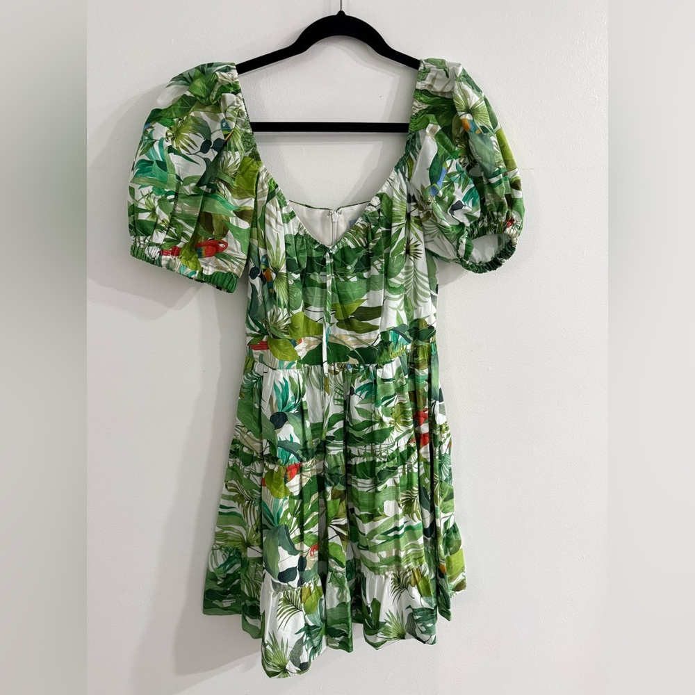 Antonio Melani Paola Jungle Tropical Print V-Neck Short Sleeve Dress